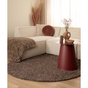 Hoogpolig vloerkleed shaggy Trend effen rond - taupe 300 cm rond