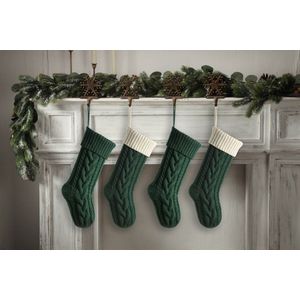 Gebreide kerstsokken - 4 stuks - 46 cm - geschikt voor thuisdecoratie tijdens de feestdagen - geschikt als cadeau voor familie, vrienden en kinderen - Kerstsokken - Kerstbenodigdheden - Kerstdecoratie cadeauzakjes - hangers - decoraties