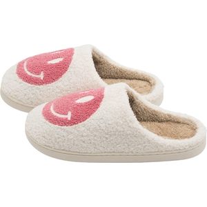 JAXY Smiley Slippers - Smiley Pantoffels - Pantoffels - Smiley Sloffen - Pantoffels Dames en Heren - Sloffen - Sloffen Dames en Heren - Maat 37-38 - Roze