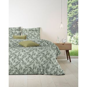 Mistral Home - DEKBEDOVERTREK - katoen renforcé - 140 x 200 cm + 1x 65 x 65 cm - éénpersoons - botanisch - groen