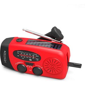 AFINTEK Noodradio Op Batterijen - Voor Rampen - Voor Camping - Powerbank - Solar - Rood