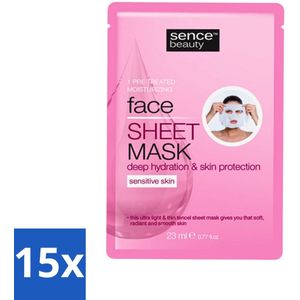 15 x Sence - Tencel - Gezichtsmasker - Hydraterend - 1 Gezichtsmasker - Gezichtsverzorging - Stralende Huid - Gevoelige Huid