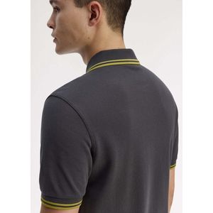 Fred Perry Twin tipped fred perry shirt - Anchor Grey Tennis Ball Yellow