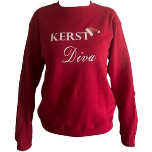 Foute kersttrui- Kerst Diva- rode sweater maat M.