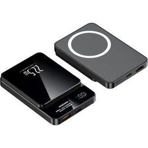 MagSafe Powerbank - 10000mAh - 22.5W Snellader - Draadloos - Wireless charger & USB-C - Compatibel met iPhone 12/13/14/15 - Compact Design - LED Display - Magnetische oplader - Draadloze oplader - zwart - Power