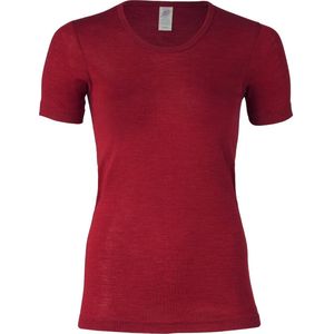 Engel Natur Dames T-shirt Zijde - Merino Wol GOTS bordeauxrood 46/48xl