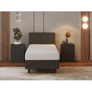 Nessa® - 80x220 Boxspring Bjorn Antraciet + Pocketvering matras 20cm