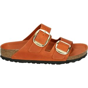 Birkenstock ARIZONA LEATHER BIG BUCKLE - Dames slippers - Kleur: Oranje - Maat: 40