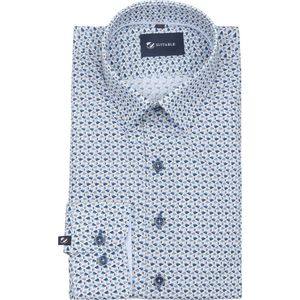 Suitable Overhemd Dia Mosa Blauw - Maat 38 - Heren - Casual Shirt