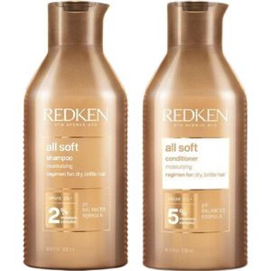 Redken CombiDeal - All Soft - Shampoo 500 ML & Conditioner 500 ML - voor droog- of door zon beschadigd haar