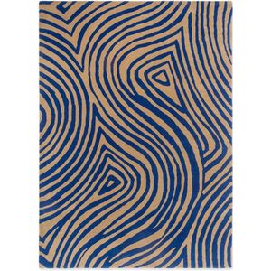 Vloerkleed Brink & Campman Decor Groove Electric Blue 97708 - maat 250 x 350 cm