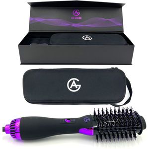 AG100 - Föhnborstel - Zwart - 3-in-1 - 1000W - Inclusief Travelbag en Haarclips