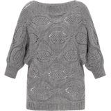 Usha - Trui - Grijs - Vleermuismouwen - Normale Pasvorm