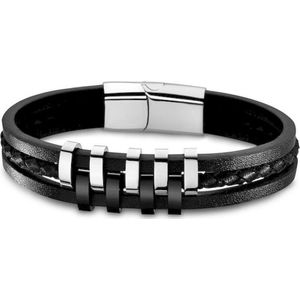 Lotus Style - Damesarmband - Roestvrij Staal - Asschergeslepen - Zwart