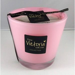 Victoria with Love - Kaars - Geurkaars - Glossy Pink - Medium - Glas - Indoor