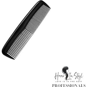 Haar in Stijl® | Zwarte Pocket Kam | 12 bij 2.5 cm | Fijn en grof | pocket comb klein kam handtas kam