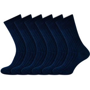 Heren sokken | Wollen sokken | Merk: Hertex | Kleur: Donkerblauw | Maat: 41 t/m 47 | 6 paar