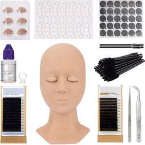 JMZR® Luxe Wimperextension Starters Pakket met Mannequin - Beginnend Wimperstylist en Professionals - Oefen Wimper Extensions Set - Lash Lift Kit - Lash Lift Set