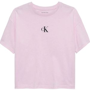Calvin Klein Jeans Logo Boxy T-shirt Met Korte Mouwen Roze 8 Years Meisjes