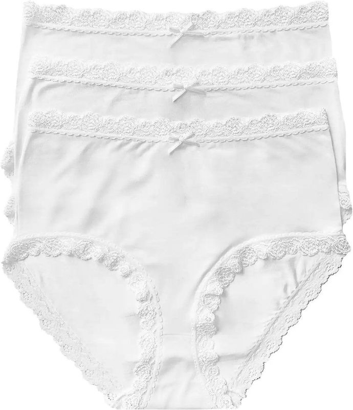 Nina von C - 3-pack - Dames Taille Slips - Blauw - Kanten Modal Onderbroek