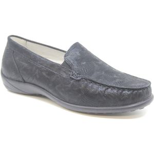 Waldläufer - Kläre - Instappers - Zwart - Suède - Uitneembaar Voetbed