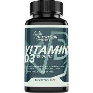 Vitamine D3 | 2000 IU | 200 Softgel Capsules | Voor Soepele & Sterke Spieren