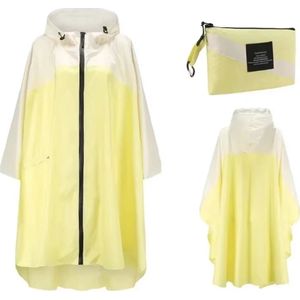 Poncho - Festival - Regenponcho Fiets Dames & Heren - Raincoat Heren - Fietsponcho - Unisex - Waterdicht - Geel en Beige