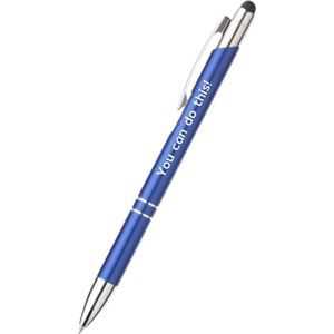 Akyol - you can do this! pen - blauw - gegraveerd - Quotes pennen - collega - pen met tekst - leuke pennen - grappige pennen - werkpennen - stagiaire cadeau - cadeau - bedankje - afscheidscadeau collega - welkomst cadeau - met soft touch