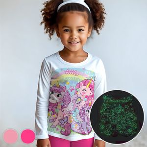 Kleine Dromer - Glow-in-the-dark pyjama - roze - maat 128-134 - 8 jaar - 100% katoen