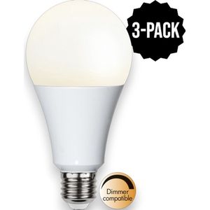 3-Pack | Standaard bol - E27 - 19W - Extra Warm Wit - 2700K - Dimbaar - Opaal