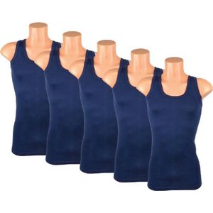 5 stuks Bonanza hemd - Regular - 100% katoen - Donkerblauw - Maat S
