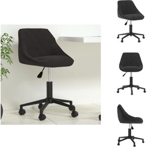 vidaXL Kantoorstoel Velvet - Zwart - 46x44x67.5-79cm - 360 graden draaibaar - Bureaustoel