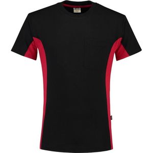 Tricorp bi-color t-shirt - Workwear - 102002 - zwart-rood - maat  XL