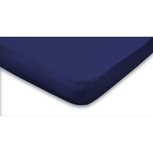 Eleganzzz Hoeslaken Topper Jersey Stretch - Donker Blauw - Hoeslaken 120/130/140x200cm - Twijfelaar - Tweepersoons - 100% Katoen - Topper - Hoeslakens