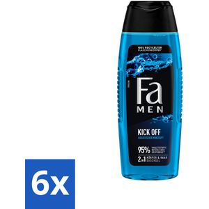 6 x Fa Men - Douchegel - Kick Off - Verfrissend & Energiek - Verzorgend - 250 ml - Douchegel - Fa - Mannen - Verfrissend - Watermunt