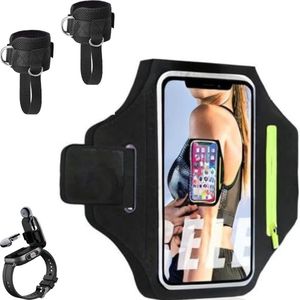 hardloop telefoonhouder 4 IN 1 Sportarmband + 2 stuks verzwaarde voetmanchetten + sport w a t c h