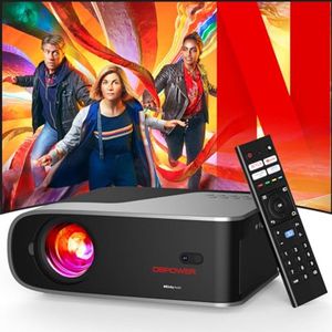 Slimme projector met WiFi en Bluetooth, Native 1080P, Autofocus en Dolby Audio voor buitengebruik
