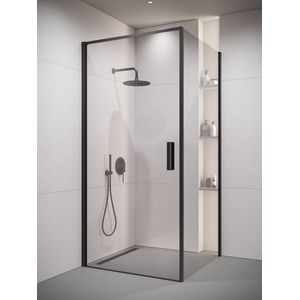Badplaats Douchecabine Alava 100 x 100 x 190 cm - Zwart - Douchewand met Draaideur