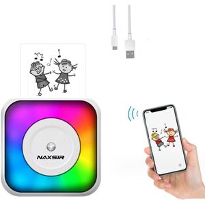 NAXSIR Mini Bluetooth Thermische Printer: Afdrukken van Etiketten, Memo's, Foto's & Meer | App-Compatibel voor Notities, Takenlijsten, QR-codes