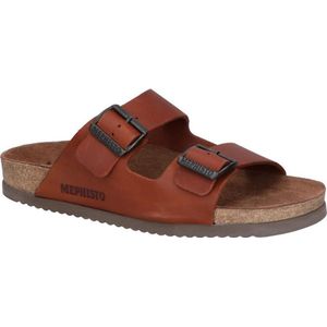 Mephisto - NERIO SCRATCH - Heren Slippers - Cognac - Gevet Leer - Rubber Zool