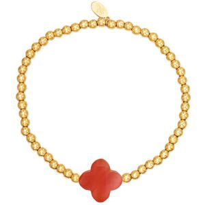 Bijoutheek Armband (sieraad) Elastiek Klaver Oranje