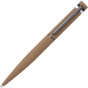 BOSS - Balpen - Camelkleur - Messing - Gestreept Detail