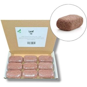 LeafUp® Terracotta Vulcan Stone - Eeltverwijderaar - Vulkanisch Puimsteen - in folie - 9 stuks