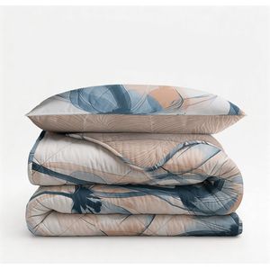 Sleeptime 2 in 1 Dekbed zonder Overtrek Glass Flower - Dekbed - 140 x 200 cm + 1 x kussensloop 60x70 - Blauw