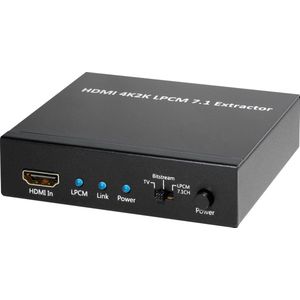 HDMI naar stereo, 5.1 en 7.1 audio extractor - HDMI 1.4 (4K 30Hz) / zwart