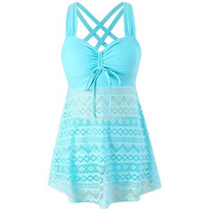 Tankini Jurk met broekje - Badpak - Zwemkleding - Blauw - Bikini - Zwemjurk