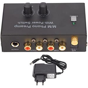 Professionele Phono Voorversterker voor Draaitafel met Geluidsarme Werking en DC 12V Adapter