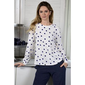 Ringella - Badstoffen Pyjama - Blauw - Polkastippen