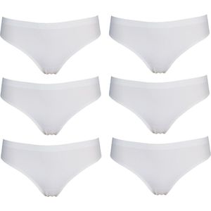 6-pack J&C Naadloze dames string 1701 Wit - maat XL (valt klein)