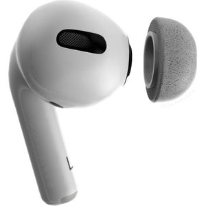 Foam eartips geschikt voor Airpods Pro (2) - licht grijs - 6× Large - zachte memory foam opzet oortjes - foamigo®